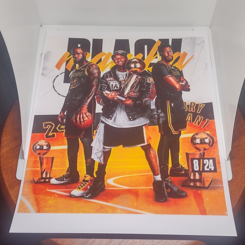 New!Lebron James,Kobe Bryant,& Anthony Davis 8.5x11 Glossy Reprint Art Poster!